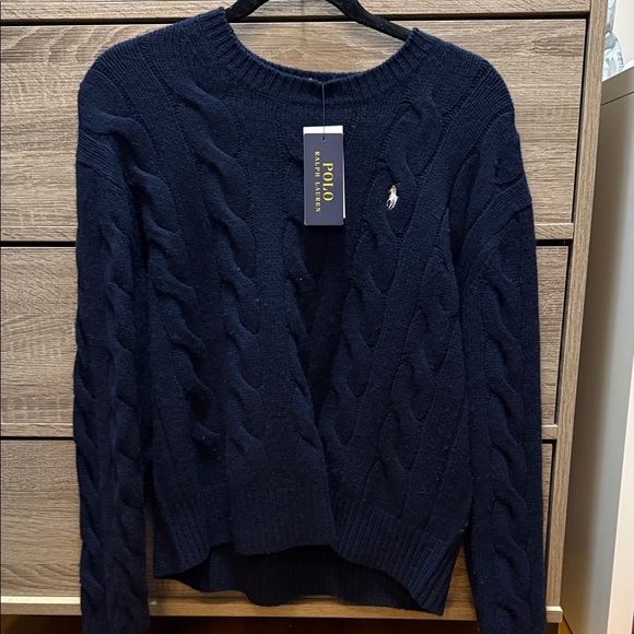 Polo by Ralph Lauren Women's Dark Blue Cable Knit Sweater - Picture 1 of 3